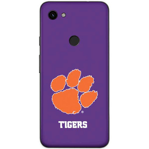 Clemson University Tiger Print Purple Google Pixel 3a Skin